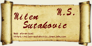 Milen Šutaković vizit kartica